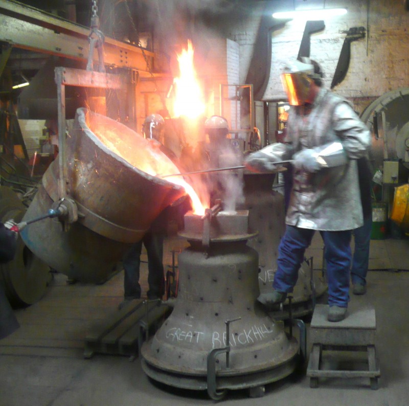One of the new bells being cast